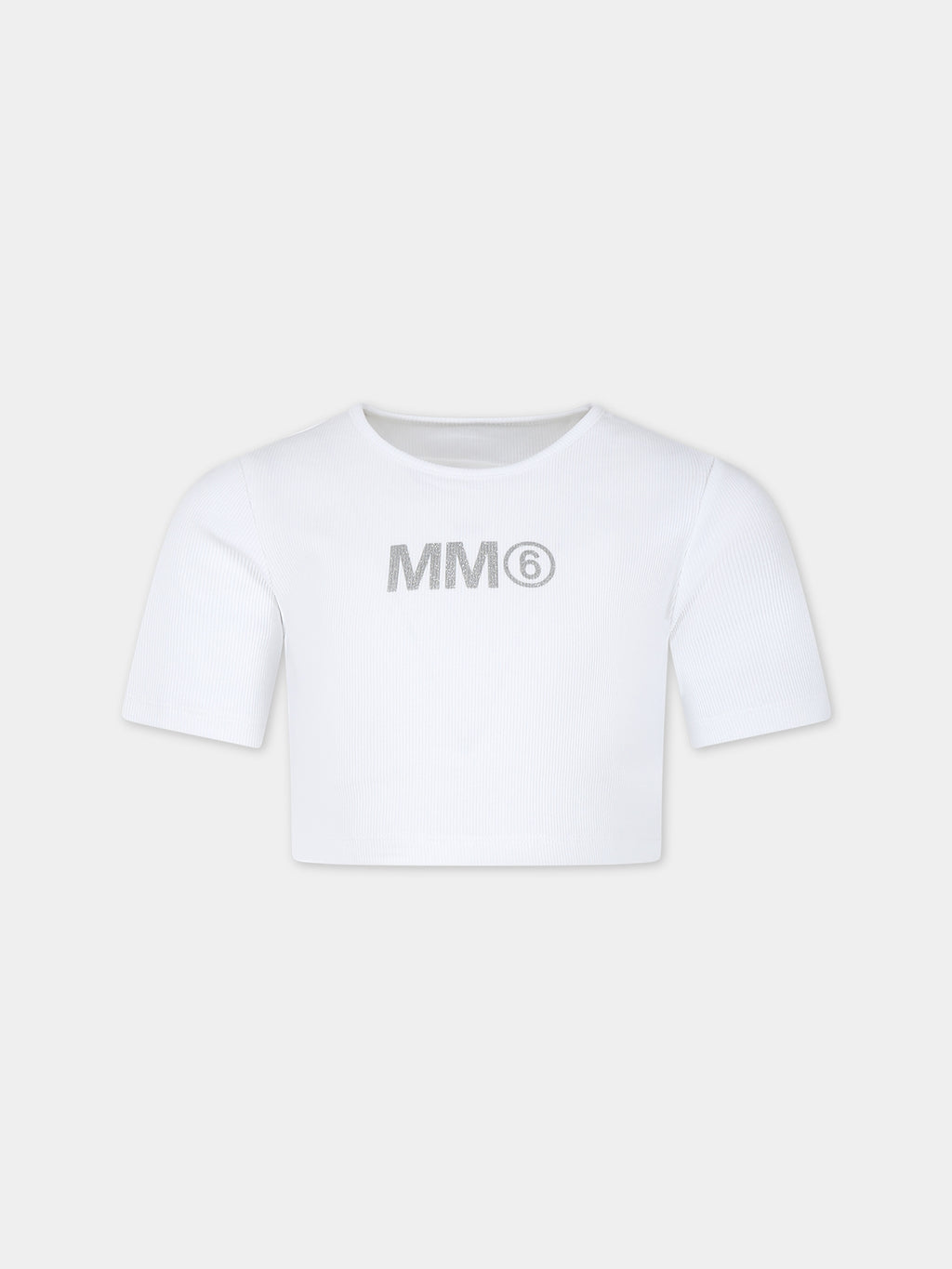 T-shirt blanc pour fille avec logo